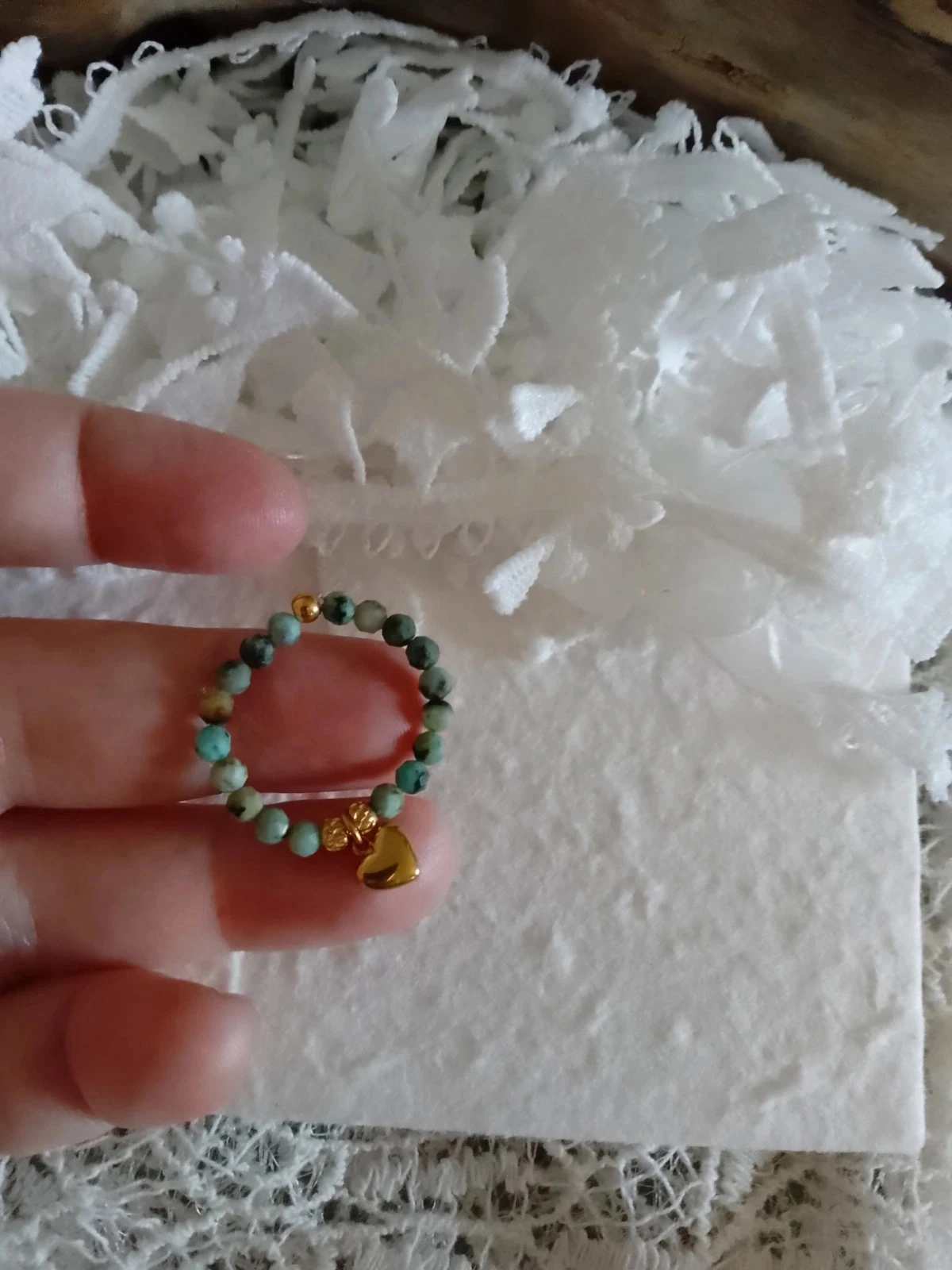 Ring met natuurlijke Afrikaanse turkooizen stenen – photo 2